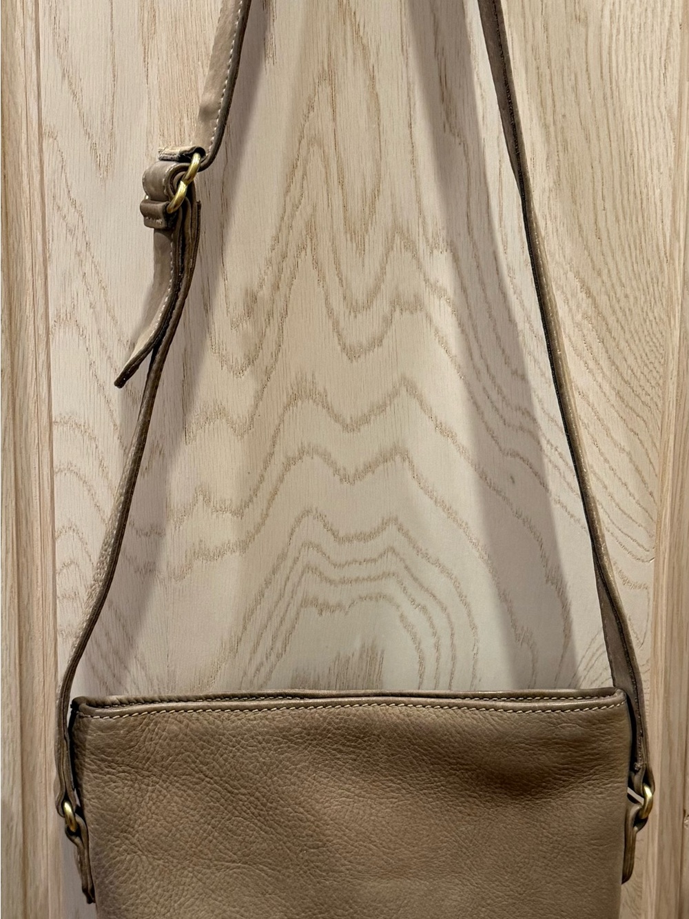 Coach Taupe Leather Crossbody Bag